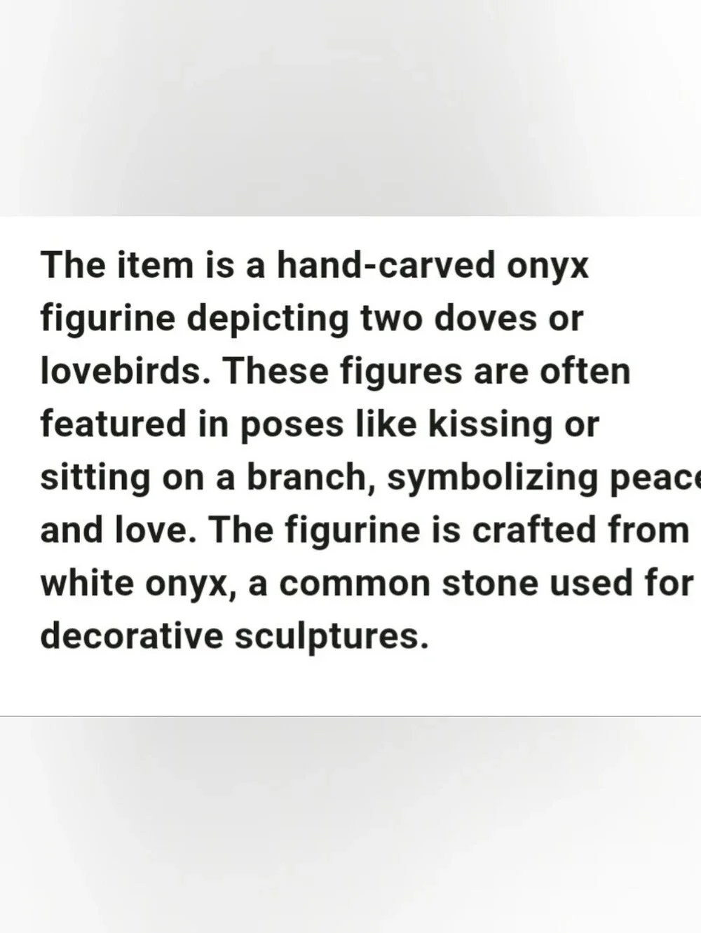 Antique White Onyx Lovebirds